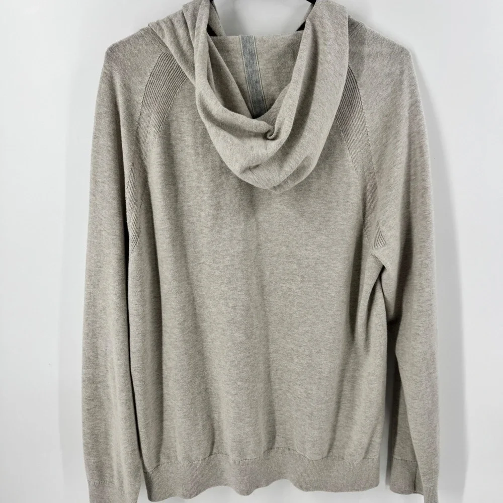 Banana Republic Mens Light Beige‎ 100% Cotton Raglan Knit Pullover Hoodie Large